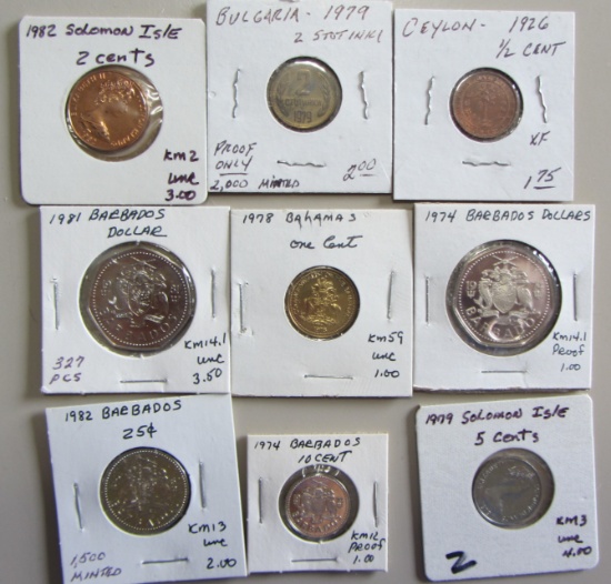 SET OF WORLD FOREIGN COINS