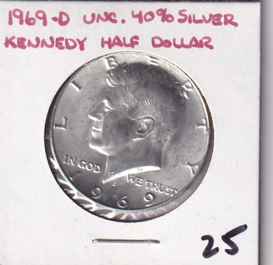 1969-D 40% SILVER KENNEDY