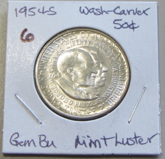 BU 1954-S WASHINGTON CARVER SILVER HALF