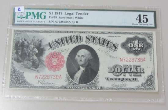 $1 1917 LEGAL TENDER FR. 39 PMG 45