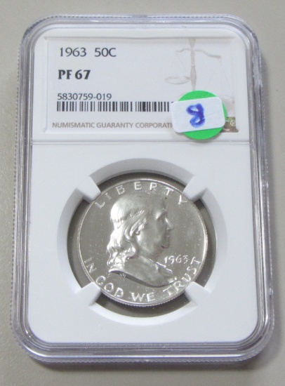 1963 FRANKLIN PROOF NGC 67