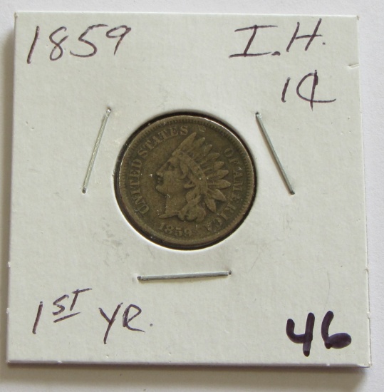 1859 INDIAN HEAD CENT WITH LIBERTY