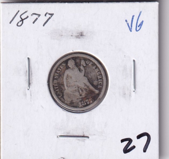 1877 SEATED DIME