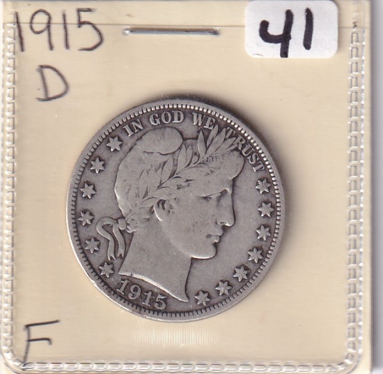 1915-D BARBER HALF MID GRADE