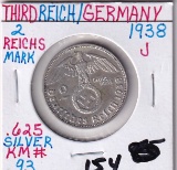 GERMANY 1938 J 2 MARK SILVER