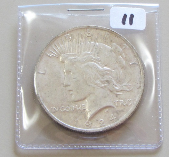 $1 1924 PEACE SILVER DOLLAR