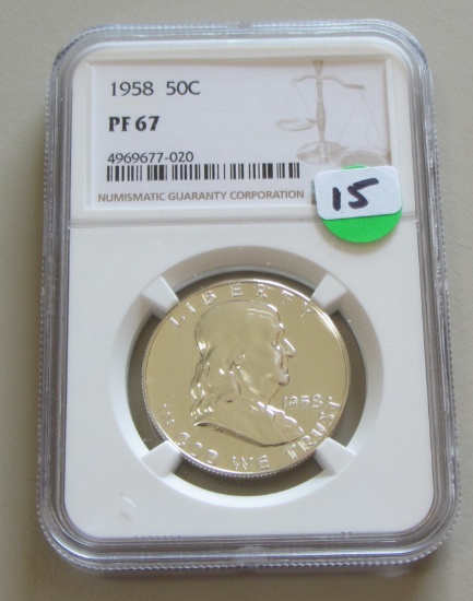 1958 PROOF FRANKLIN NGC 67