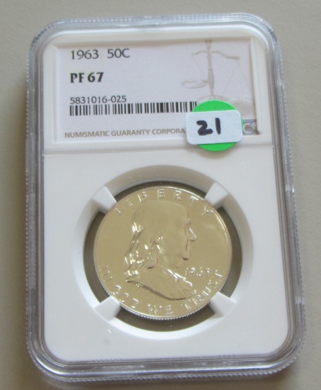 1963 PROOF FRANKLIN NGC 67