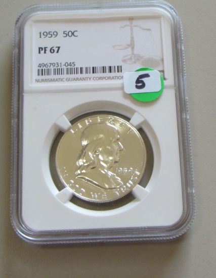 1959 PROOF FRANKLIN HALF NGC 67