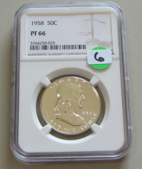 1958 PROOF FRANKLIN NGC 66