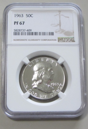 1963 FRANKLIN PROOF NGC 67