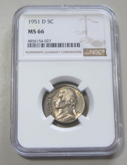 1951-D NICKEL NGC 66