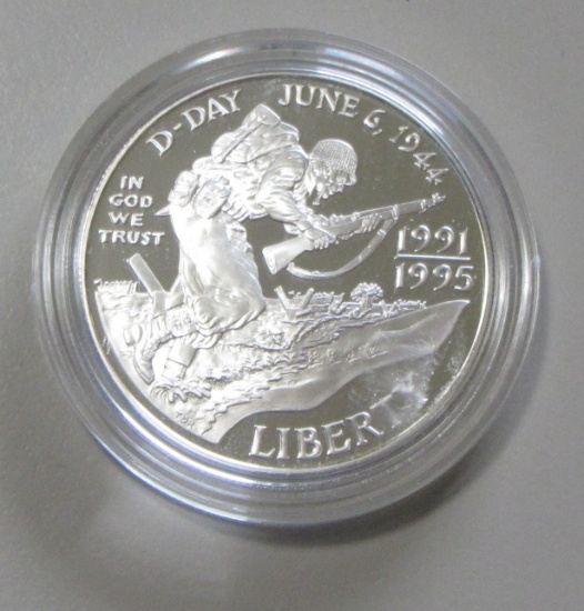 $1 SILVER D DAY SILVER COMMEMORATIVE 1995