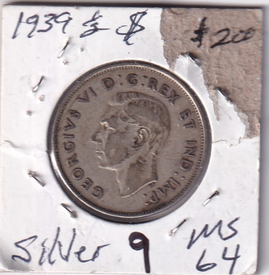 1939 SILVER  CANADA 50 CENTS