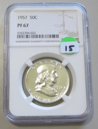 1957 FRANKLIN PROOF NGC 67