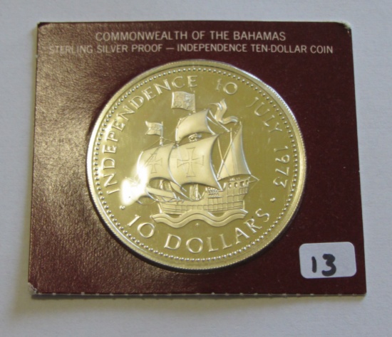 $10 BAHAMAS SILVER 1973