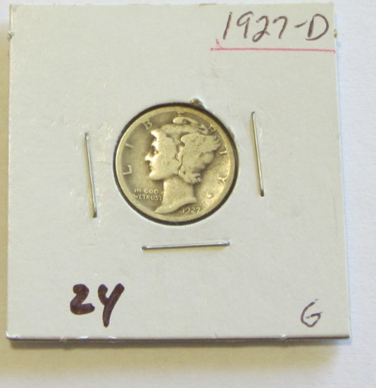 1927-D MERCURY DIME