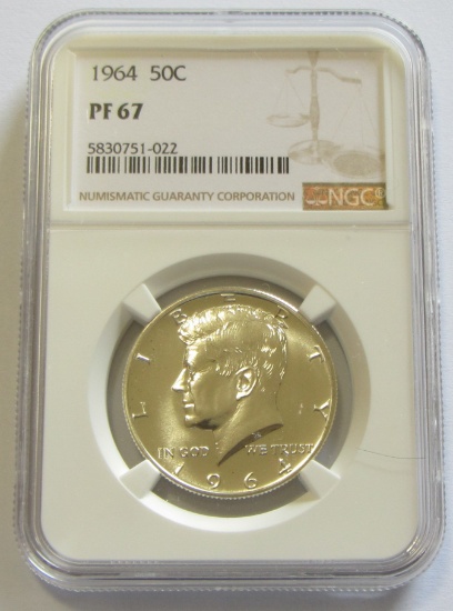 1964 KENNEDY PROOF NGC 67