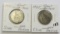 Lot of 2 - Silver 1935 & 1941 Great Britain One Shilling