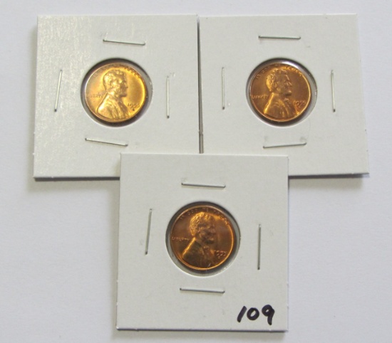 Lot of 3 - 1955-S/S Lincoln Cent- BU RED