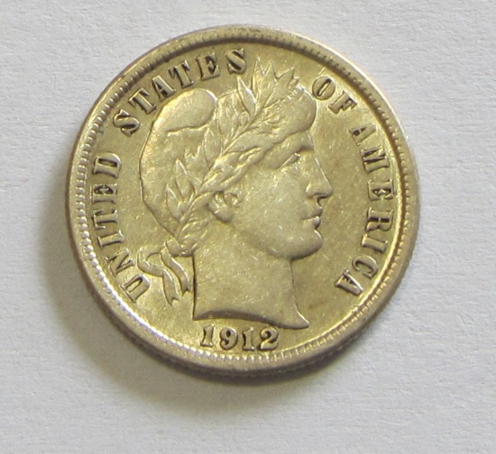 1912 HIGH GRADE BARBER DIME