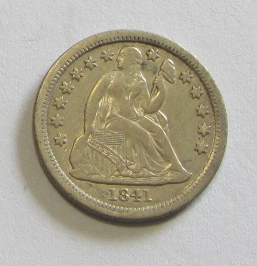 1841 HIGH GRADE SEATED DIME