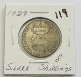 1729 Free City Of Lubeck 8 Shillings Silver Coin