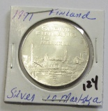 1971 Silver Finland 10 Markka BU