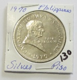 1970 Silver Philippines Piso Proof BU