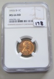 1955 D WHEAT CENT NGC 66