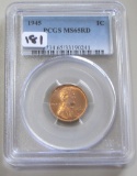 1945 WHEAT CENT PCGS 65