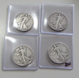 LOT OF 4 WALING LIBERTY HALF DOLLARS