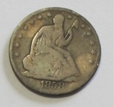 1858 SEATED HALF DOLLAR