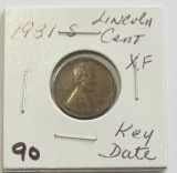 1931-S Lincoln Cent XF- Key Date