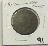 1819 Coronet Large Cent - Better Date