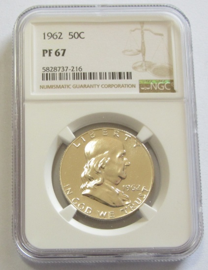 1962 PROOF FRANKLIN NGC 67