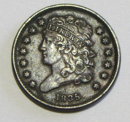 1835 HALF CENT SOLID EYE APPEAL