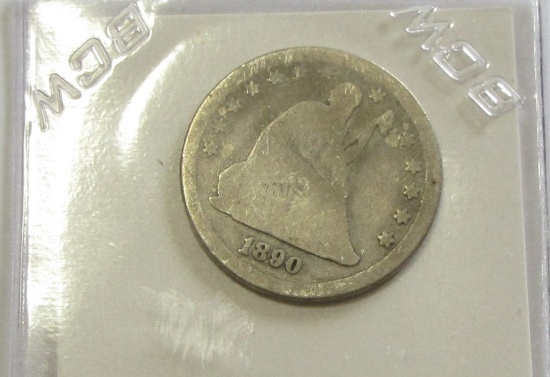 1890 SEATED QUARTER