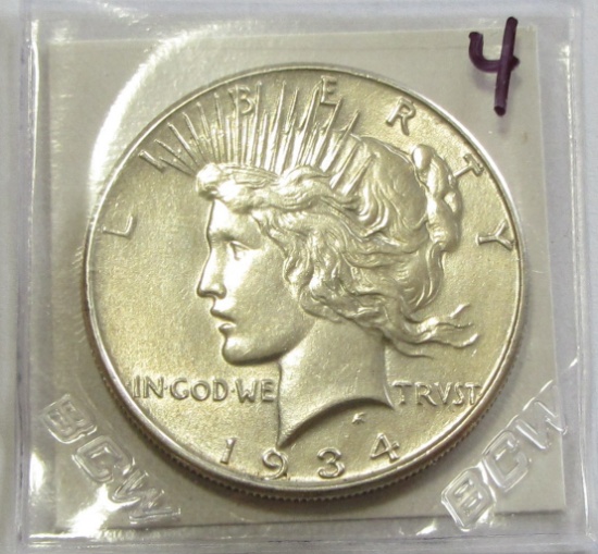 $1 1934 PEACE BU SILVER DOLLAR