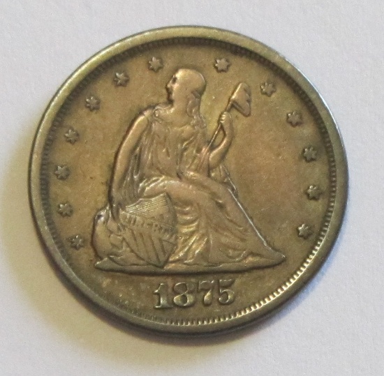 1875-S SEATED 20 CENT PIECE