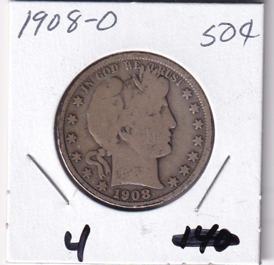 1908-O BARBER HALF