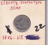 1886 SEATED DIME