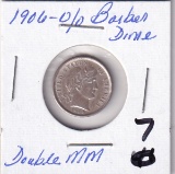 1906 O-O BARBER DIME