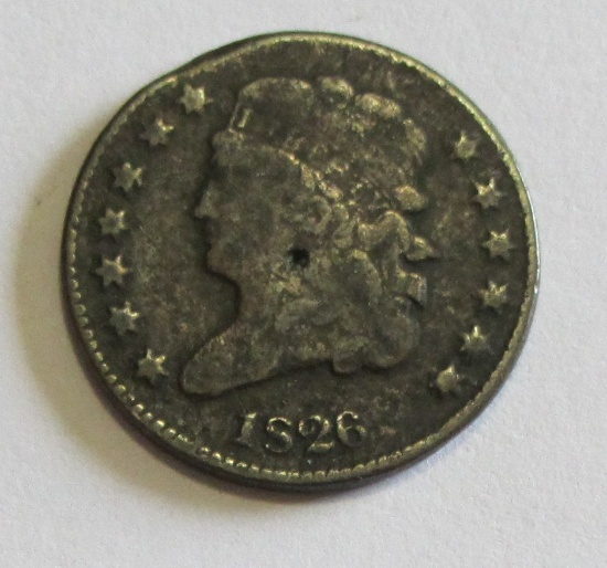 1826 CAPPED BUST HALF CENT