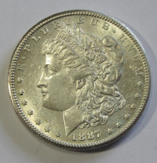 BU $1 1887-S MORGAN SILVER DOLLAR