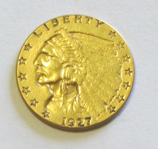 $2.5 1927 GOLD QUARTER EAGLE INDIAN