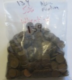 500 BAG OF MIXED DATE WHEAT CENTS