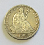 1860-O SEATED HALF DOLLAR