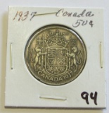 1937 Canada Silver Half Dollar