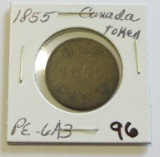 1855 Canada Token